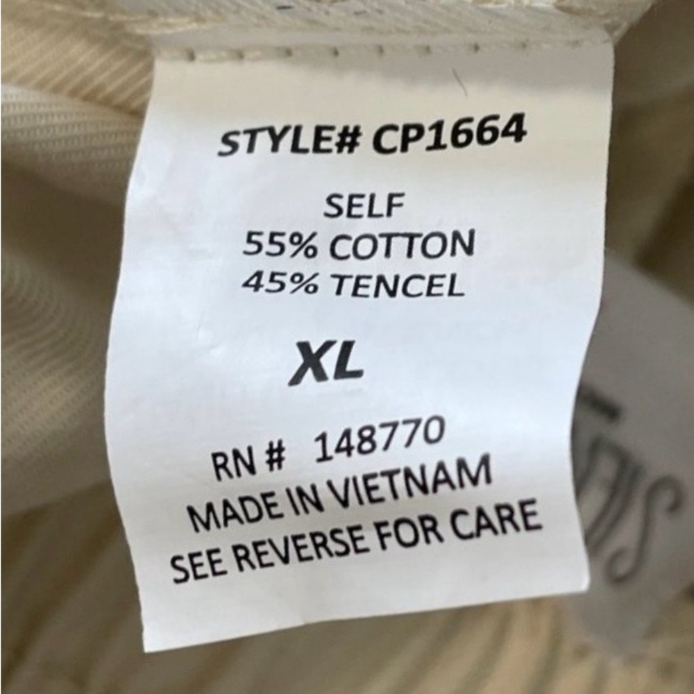 Sienna Sky Wide Leg Cargo Pants XL Cream Elastic Waist Drawstring Cotton Tencel - Picture 5 of 6